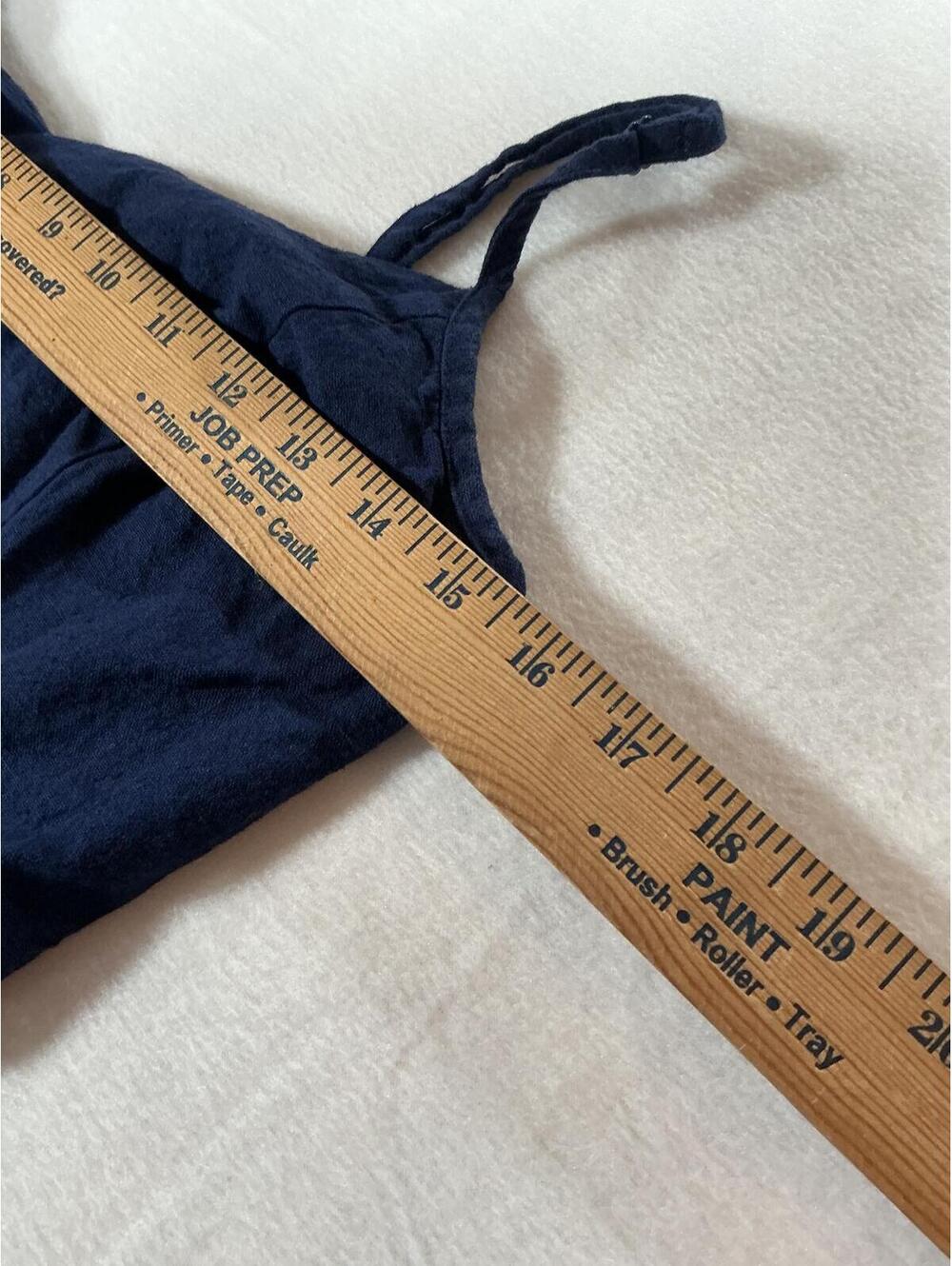 Market & Spruce Navy Blue Linen Cotton Spaghetti Strap Dress Size M - Picture 4 of 6